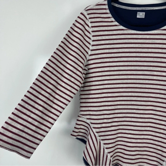 NEW Three Dot Reversible Stripe Ruffle Sleeve Top Size Small - Picture 9 of 10